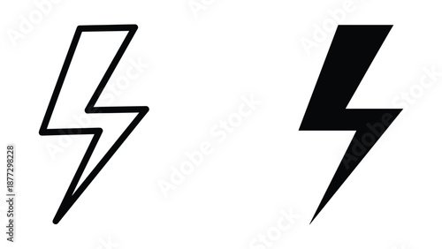Lightning bolt icon set