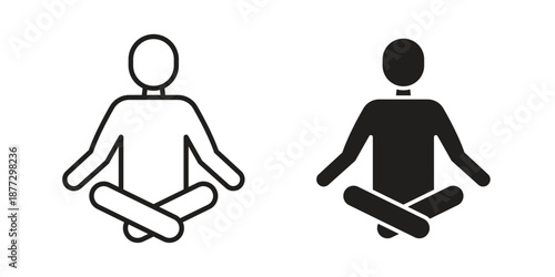 Meditation icons collection glyph and mixed vector Illustrations