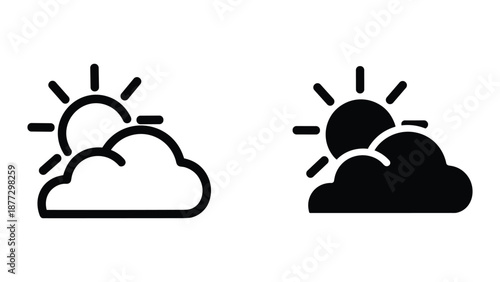 Cloudy weather with sun shining through the clouds