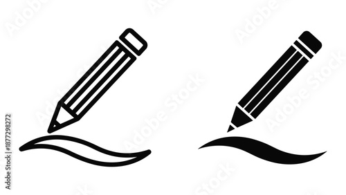 Pencil writing on paper illustration