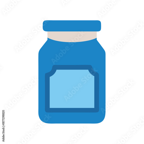 Blue glass jar vector illustration on white background