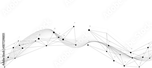Abstract tech network connection dots. Digital technology and big data analysis background