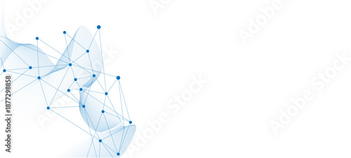Abstract tech network connection dots. Digital technology and big data analysis background