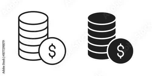 Money icons collection glyph and mixed vector Illustrations