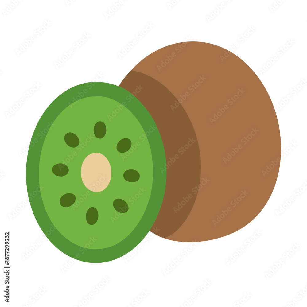 Fototapeta premium Flat design kiwi fruit illustration on a white background