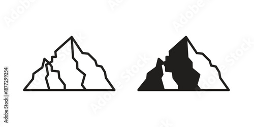 Mountain icons collection glyph and mixed vector Illustrations