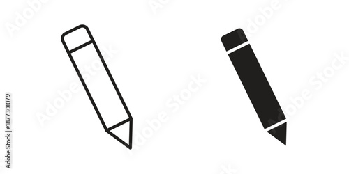 Pencil icons collection glyph and mixed vector Illustrations