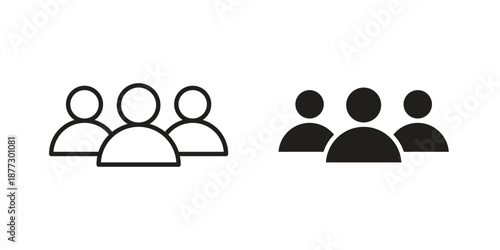 People group icons collection glyph and mixed vector Illustrations