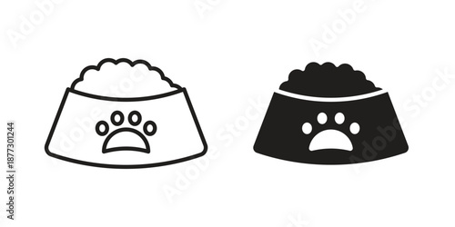 Pet food icons collection glyph and mixed vector Illustrations