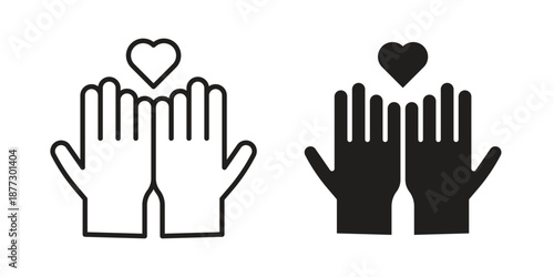 Philanthropy icons collection glyph and mixed vector Illustrations