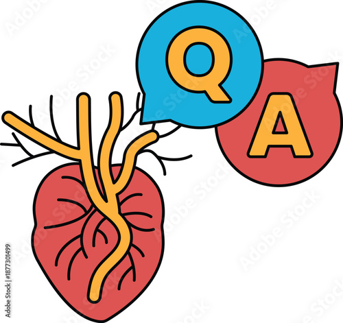 A heart with a question mark and an A above it