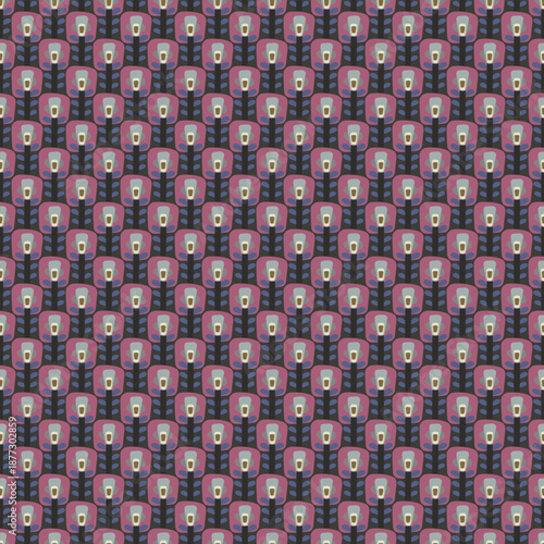 Elegant pattern abstract shapes seamless background geometric design modern textile fabric swatch, paper, wallpaper print. Vector graphic illustration digital image. Vintage pink, grey, blue color.