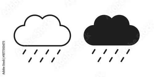 Rain icons collection glyph and mixed vector Illustrations