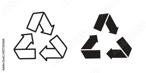 Recycle icons collection glyph and mixed vector Illustrations