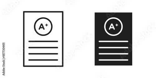 Report card icons collection glyph and mixed vector Illustrations