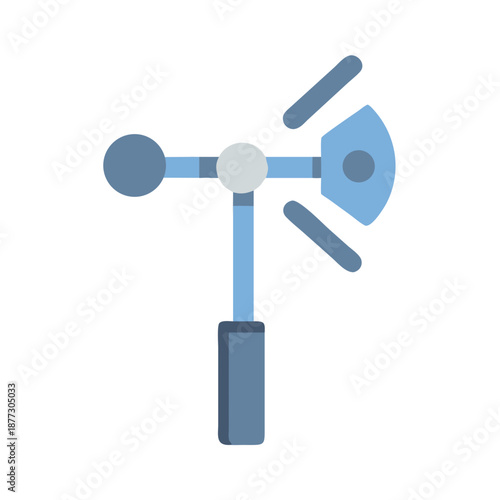 Simple Flat Vector Weather Vane Illustration on White Backdrop