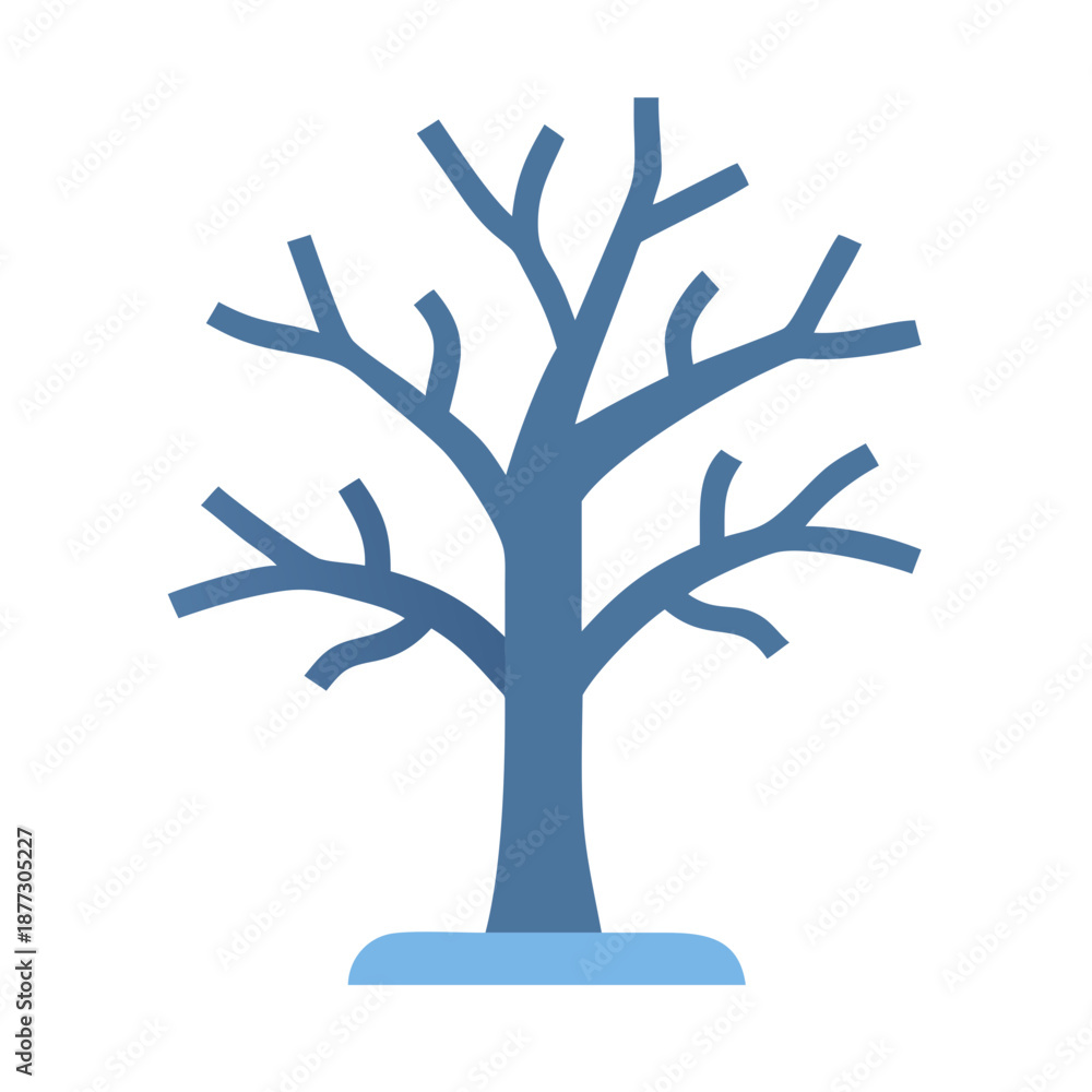 Fototapeta premium Stylized bare tree illustration on White Background in flat design