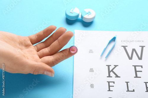 Female hand with contact le...