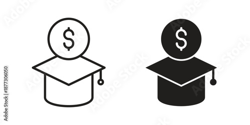 Scholarship icons collection glyph and mixed vector Illustrations