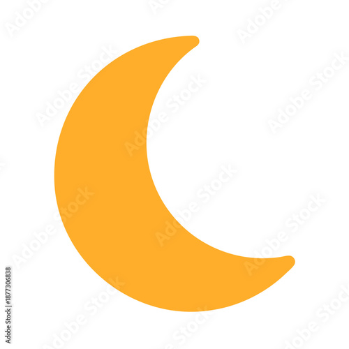 Golden crescent moon on a dark sky background illustration