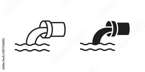 Sewage icons collection glyph and mixed vector Illustrations