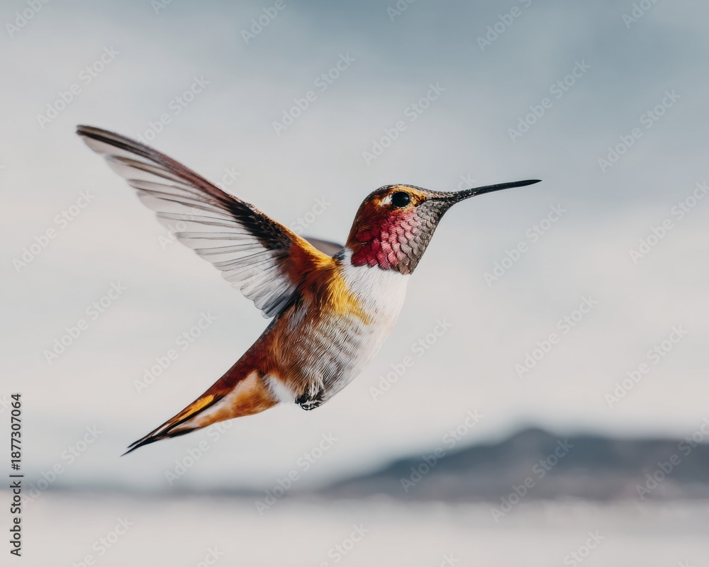 Obraz premium Premium Hummingbird Design Element Modern, Dynamic Bird in Flight for Professional Graphic Design Resources and Marketing Content