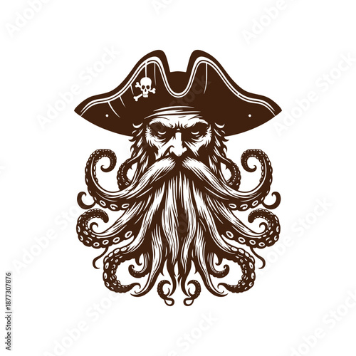 Pirate octopus illustration