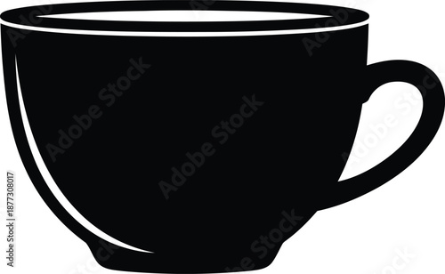 Black silhouette of a coffee cup with a handle vector