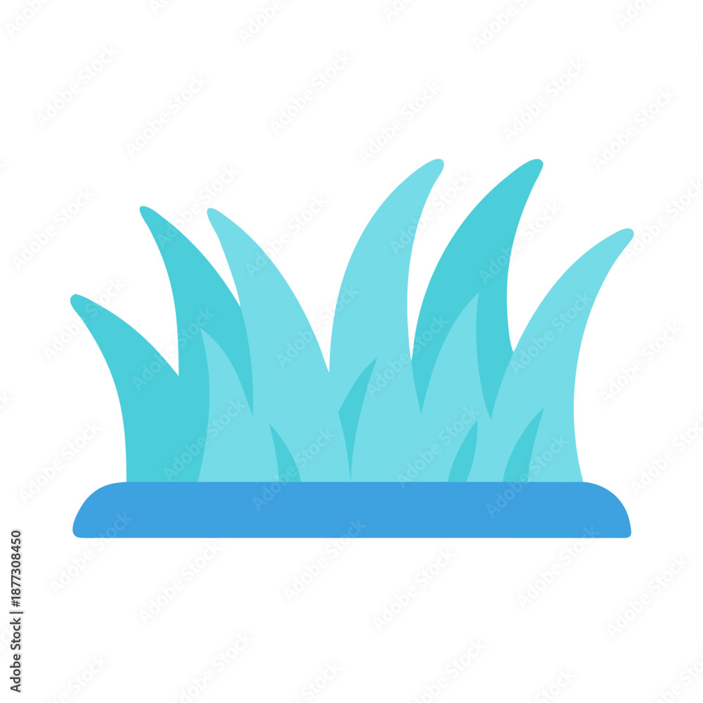 Obraz premium Stylized clump of grass in blue hues against black