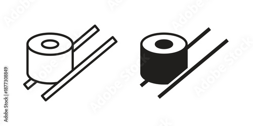 Sushi icons collection glyph and mixed vector Illustrations