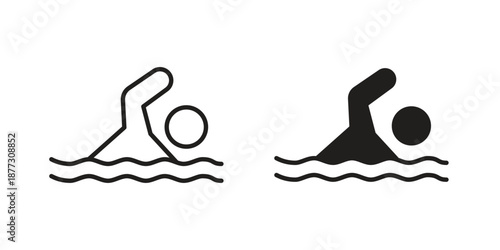 Swimming icons collection glyph and mixed vector Illustrations