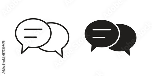 Text message icons collection glyph and mixed vector Illustrations