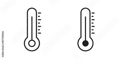 Thermometer icons collection glyph and mixed vector Illustrations