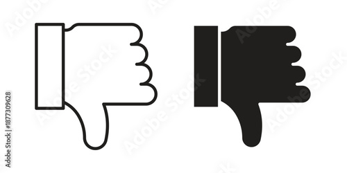 Thumbs down icons collection glyph and mixed vector Illustrations