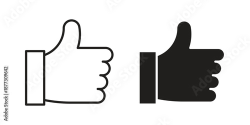 thumbs up icons collection glyph and mixed vector Illustrations