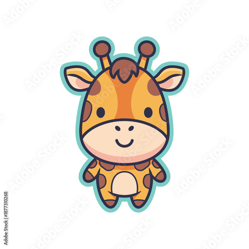 Adorable Cartoon Giraffe Character Illustration