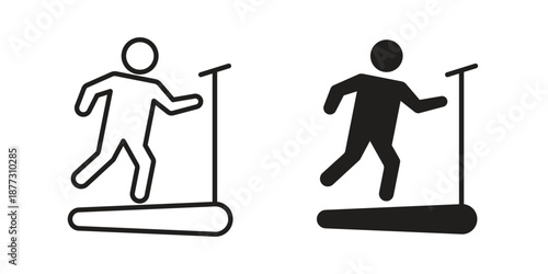 Treadmill icons collection glyph and mixed vector Illustrations