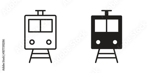 Train icons collection glyph and mixed vector Illustrations