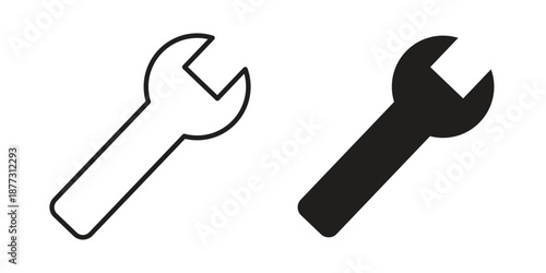 Wrench icons collection glyph and mixed vector Illustrations