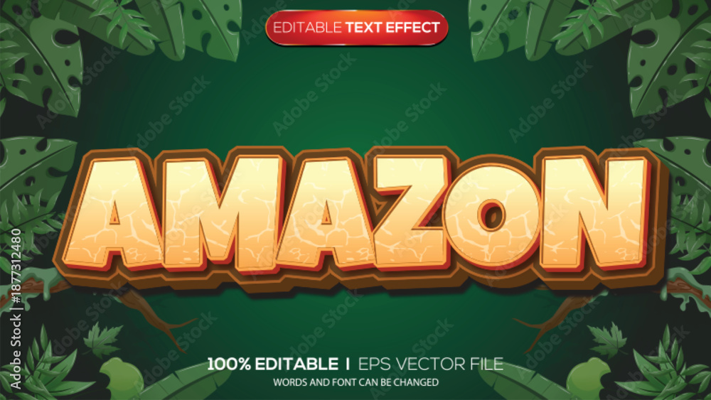 Fototapeta premium 3d text effect amazon theme