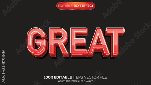 3d text effect great theme