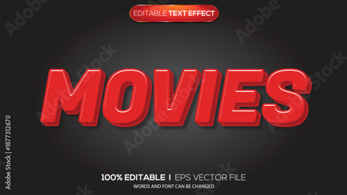 3d text effect movies theme
