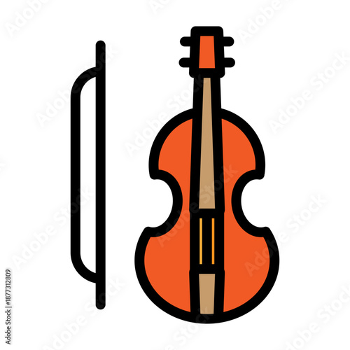 Violin Vector Filled Icon Design