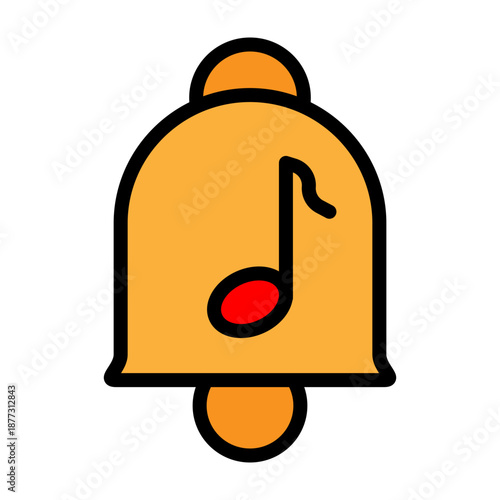Music Alert Vector Filled Icon Design