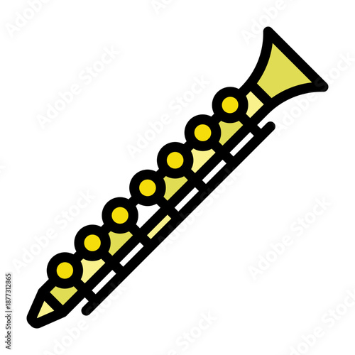 Clarinet Vector Filled Icon Design