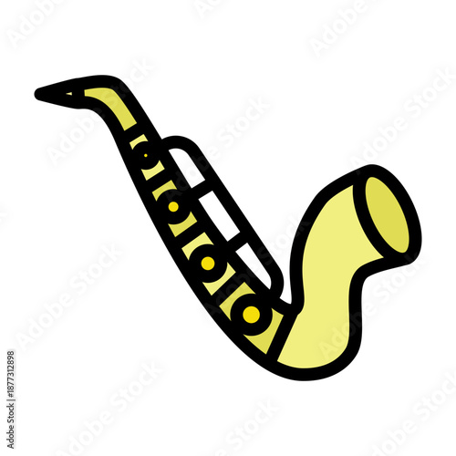 Bass Clarinet Vector Filled Icon Design