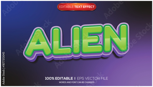 3d text effect alien theme