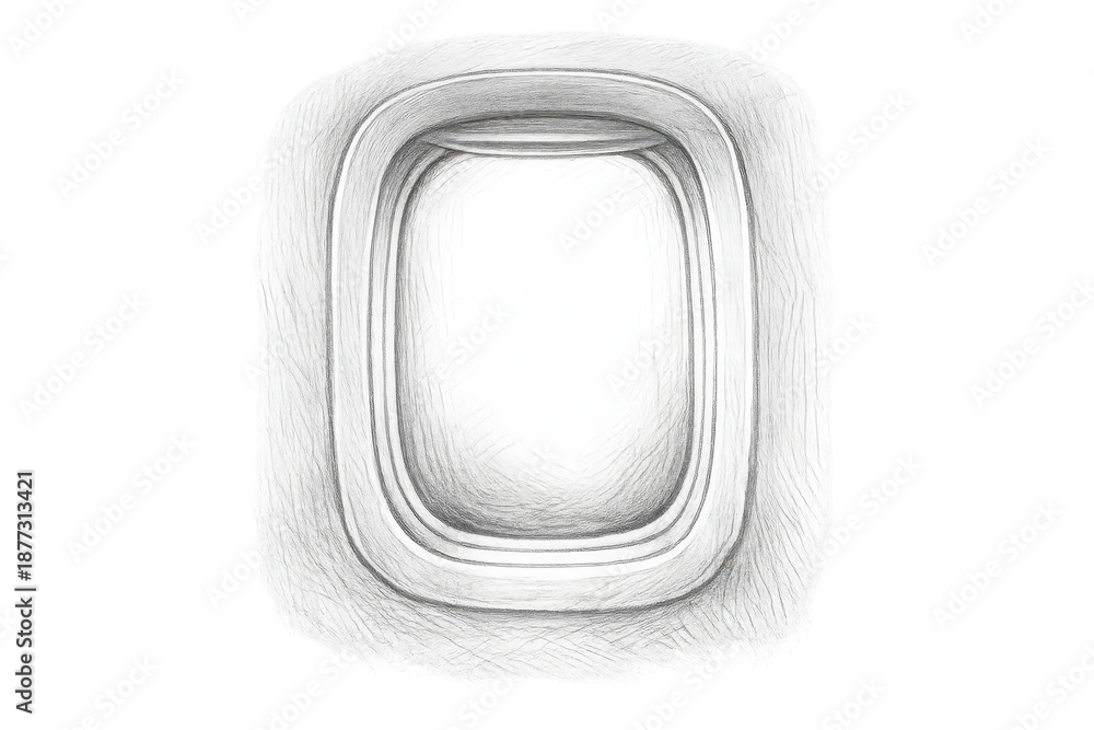 Obraz premium Airplane window seat view on a transparent background travel concept.