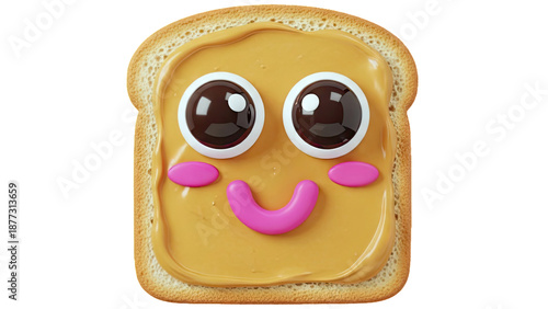 Cute Kawaii Peanut Butter Toast Character