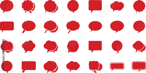 speech bubbles vector icons.Set of colorful blank empty speech bubbles for text, chatting, message box.
